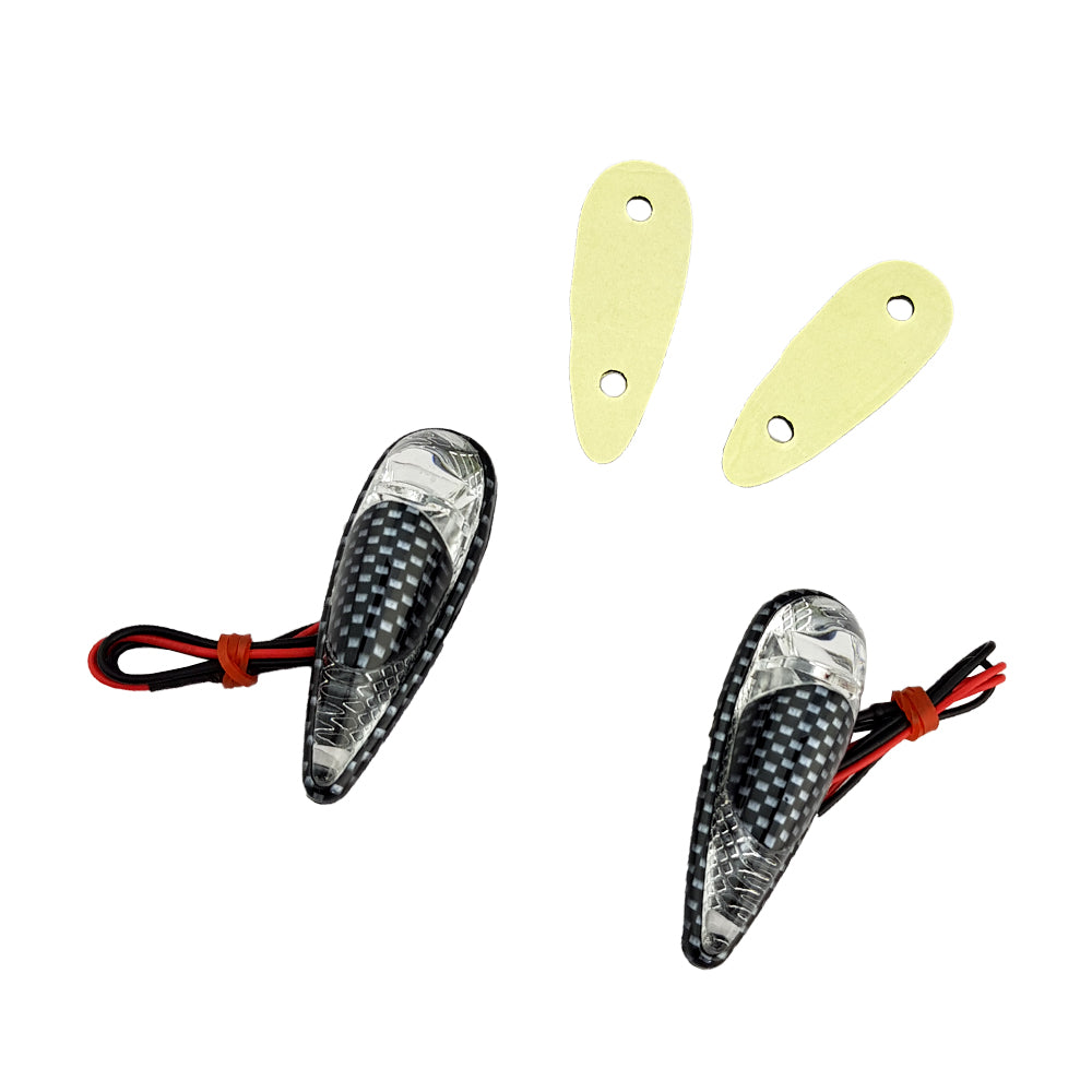 Universal Flush Mount Indicators Carbon Look Clear Lens Suits Trail Bikes 60mm