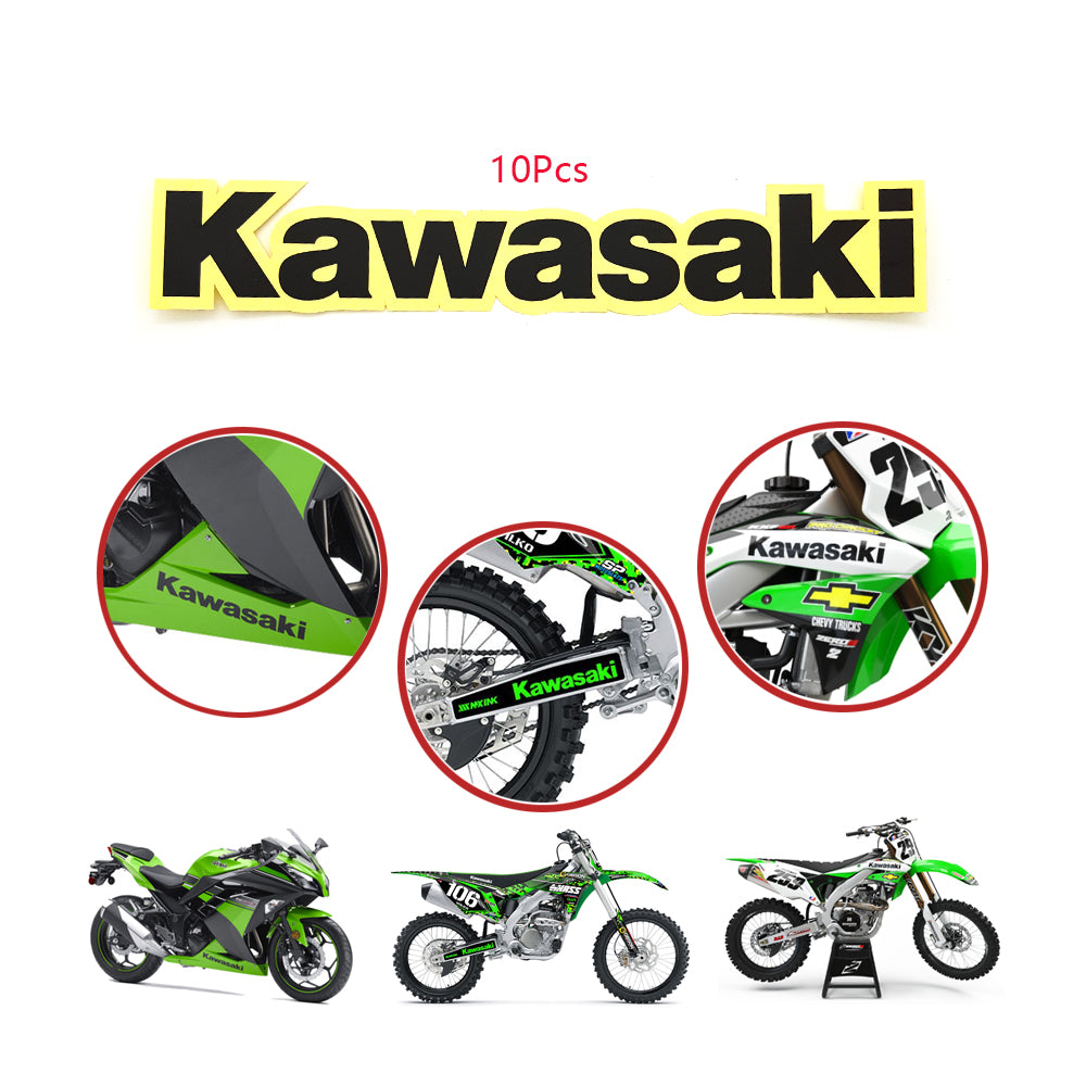 10Pcs 240 x 42mm For Kawasaki Black Swingarm Fender Sticker Motorbike Dirt Bike Sticker Decals