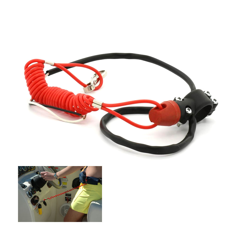 Kill Stop Switch With Safety Lanyard For Boat Outboard Engine Motor Quad ATV