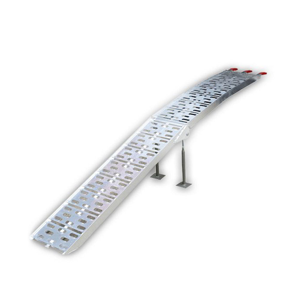 Folding Loading Ramp Heavy Duty Includes Adjustable Support Leg And Safety Strap