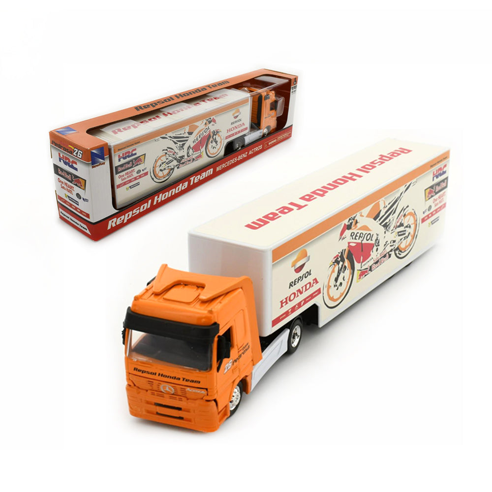 NewRay Licensed 1:43 Scale Mercedes Honda Repsol Team Truck Diecast Model Toy Collection