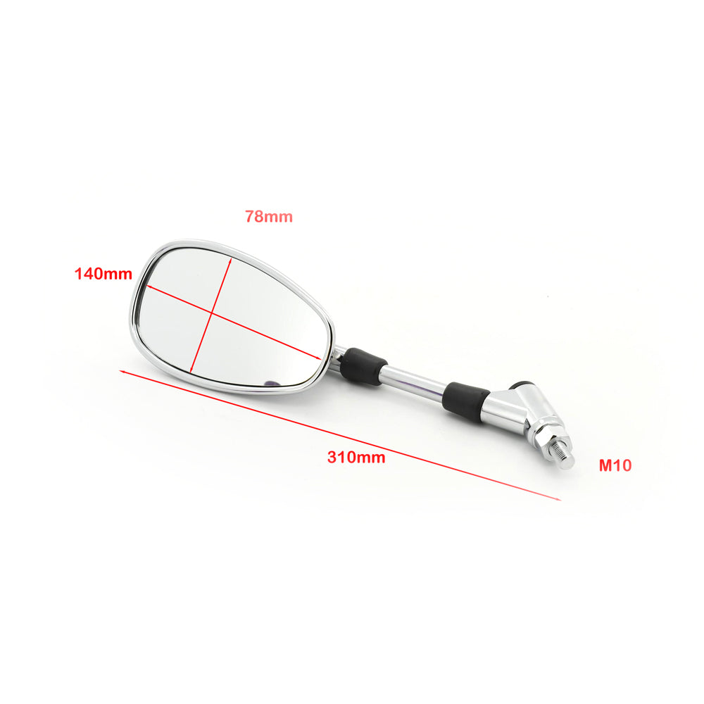 Silver Motorcycle Rear View Mirror Left Hand Fit Suzuki Gladius SFV650B King GSX1300BK