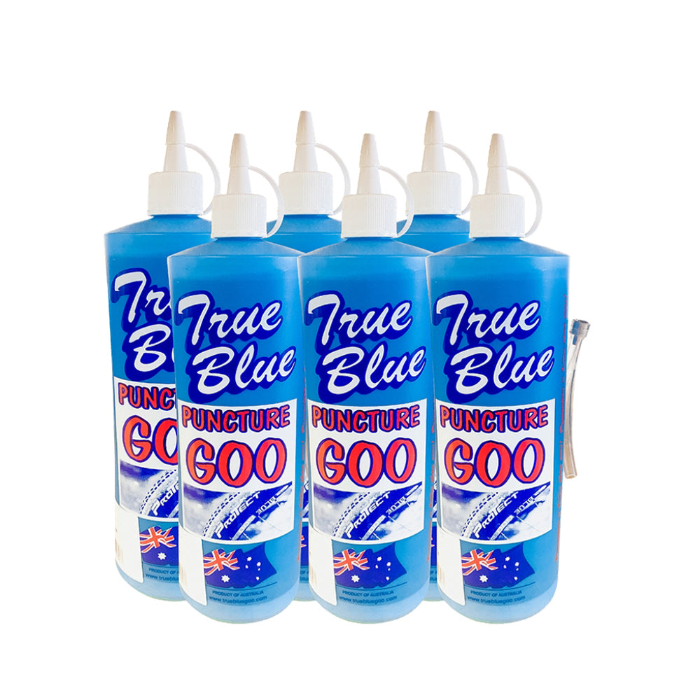 6 Bottle True Blue Puncture Goo Tyre Repair Puncture Preventative 1 Litre