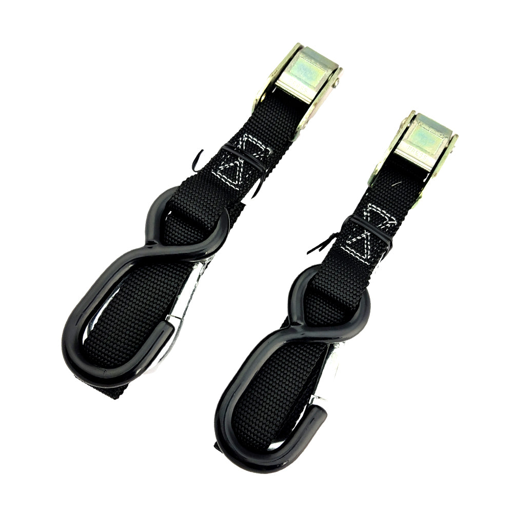Motorcycle Motocross Dirt Bike 25mm Black Soft Hook Tie Down Straps