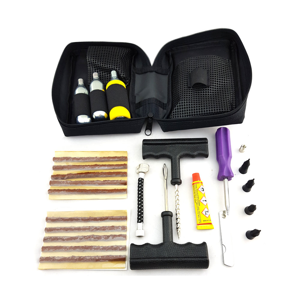 Motorcycle Motorbike Bike Co2 Tyre Tire Inflator Puncture Tubeless Repair Kit