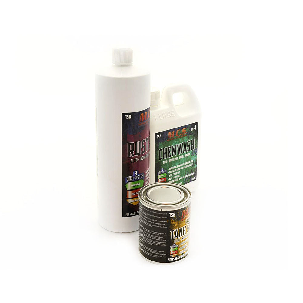 Fuel Tank Sealant Kit Includes 1L ChemWash 1L Rust Prep And Tank Sealant 250mm