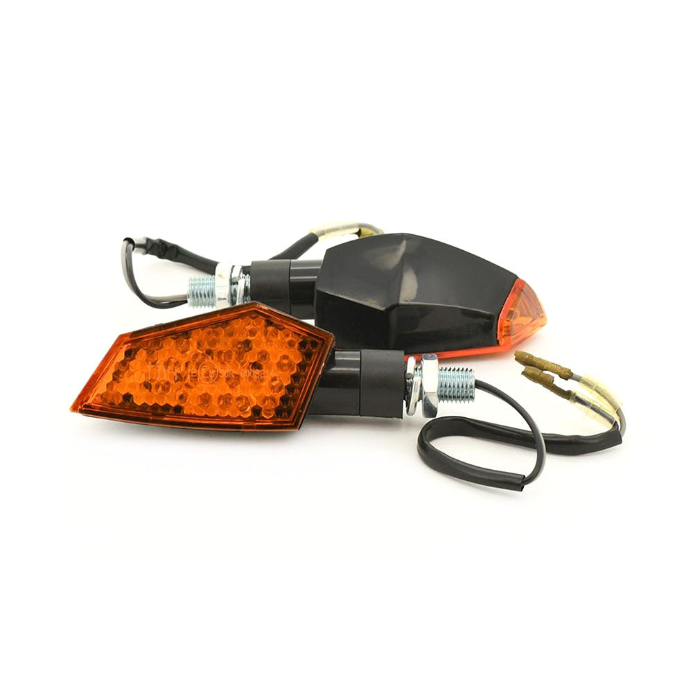 Motorcycle Super Vista LED Indicator Black (PR) Thread 10mm X 20mm