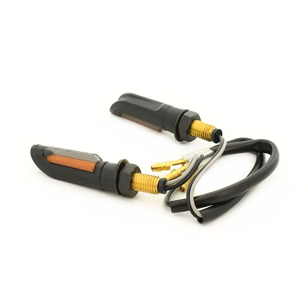 Pair Sabre LED Indicator Smoke Lens For Honda Suzuki Yamaha Motorcycle