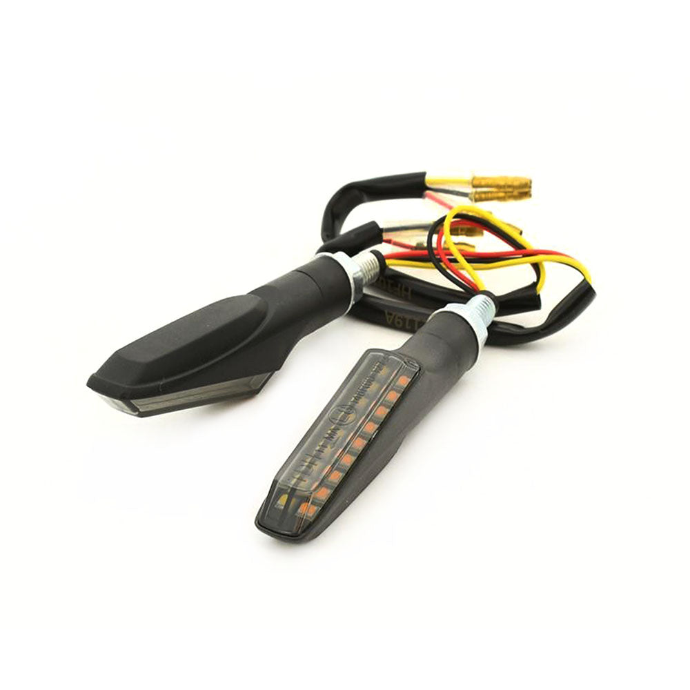 Motorcycle Pathway Front LED Indicator Built In Daytime Running Light Smoke Lens