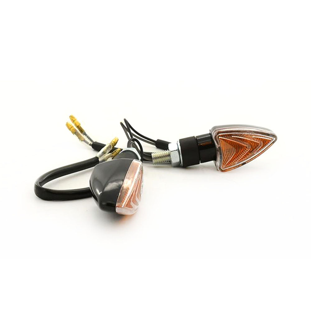 Pair Motorcycle Micro Arrowhead Indicator Clear Lens For YZF CBR GSXr Z Xv