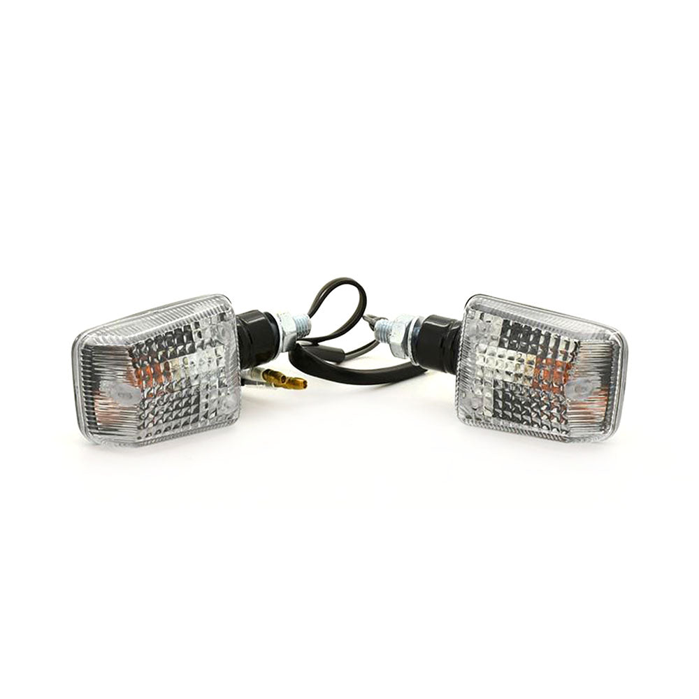 Pair Black Universal Turn Small Indicator With Clear Lens (PR) For Motorcycle