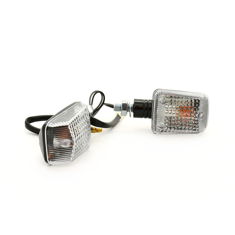 Pair Black Universal Turn Small Indicator With Clear Lens (PR) For Motorcycle