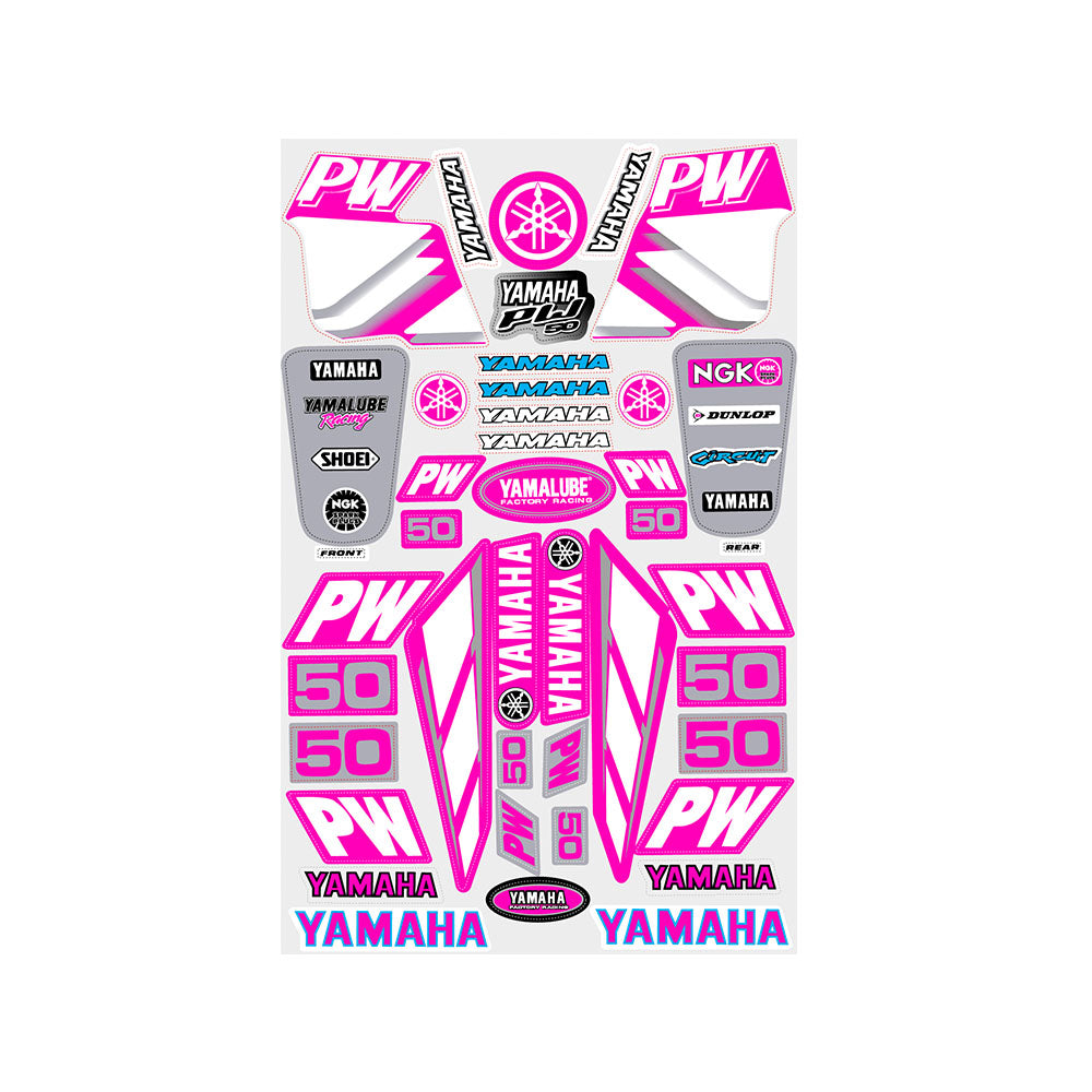 Motorcycle Pink Sticker Kit Fit Yamaha PW50