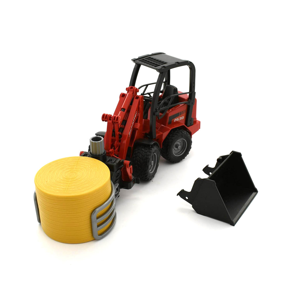 Bruder Licensed 1:16 Scale Schaffer Compact Loader 2630 W/Bale Gripper & Bale