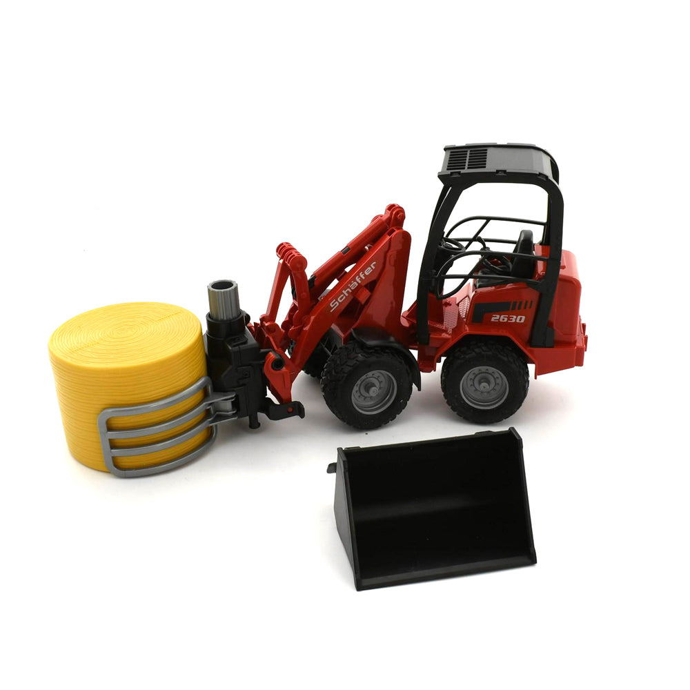 Bruder Licensed 1:16 Scale Schaffer Compact Loader 2630 W/Bale Gripper & Bale