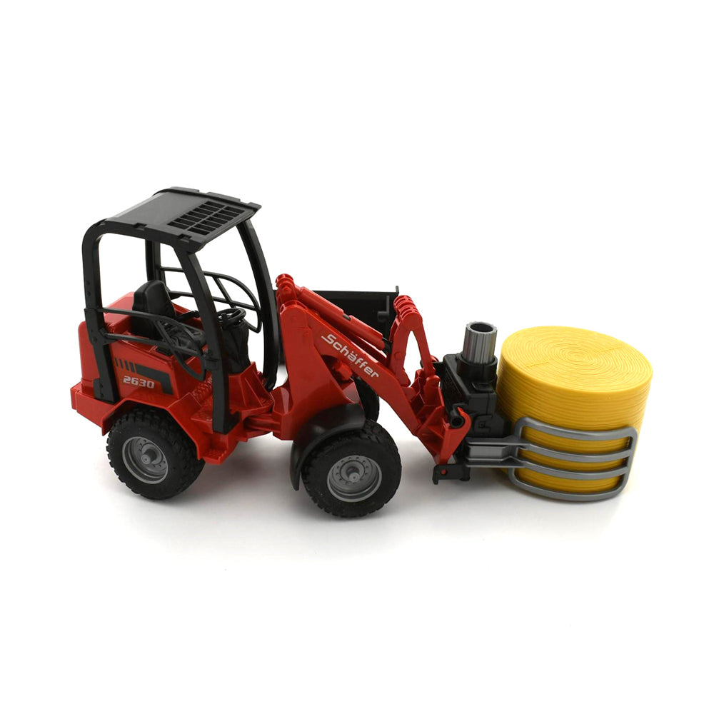 Bruder Licensed 1:16 Scale Schaffer Compact Loader 2630 W/Bale Gripper & Bale