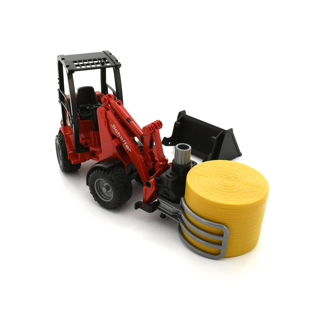 Bruder Licensed 1:16 Scale Schaffer Compact Loader 2630 W/Bale Gripper & Bale