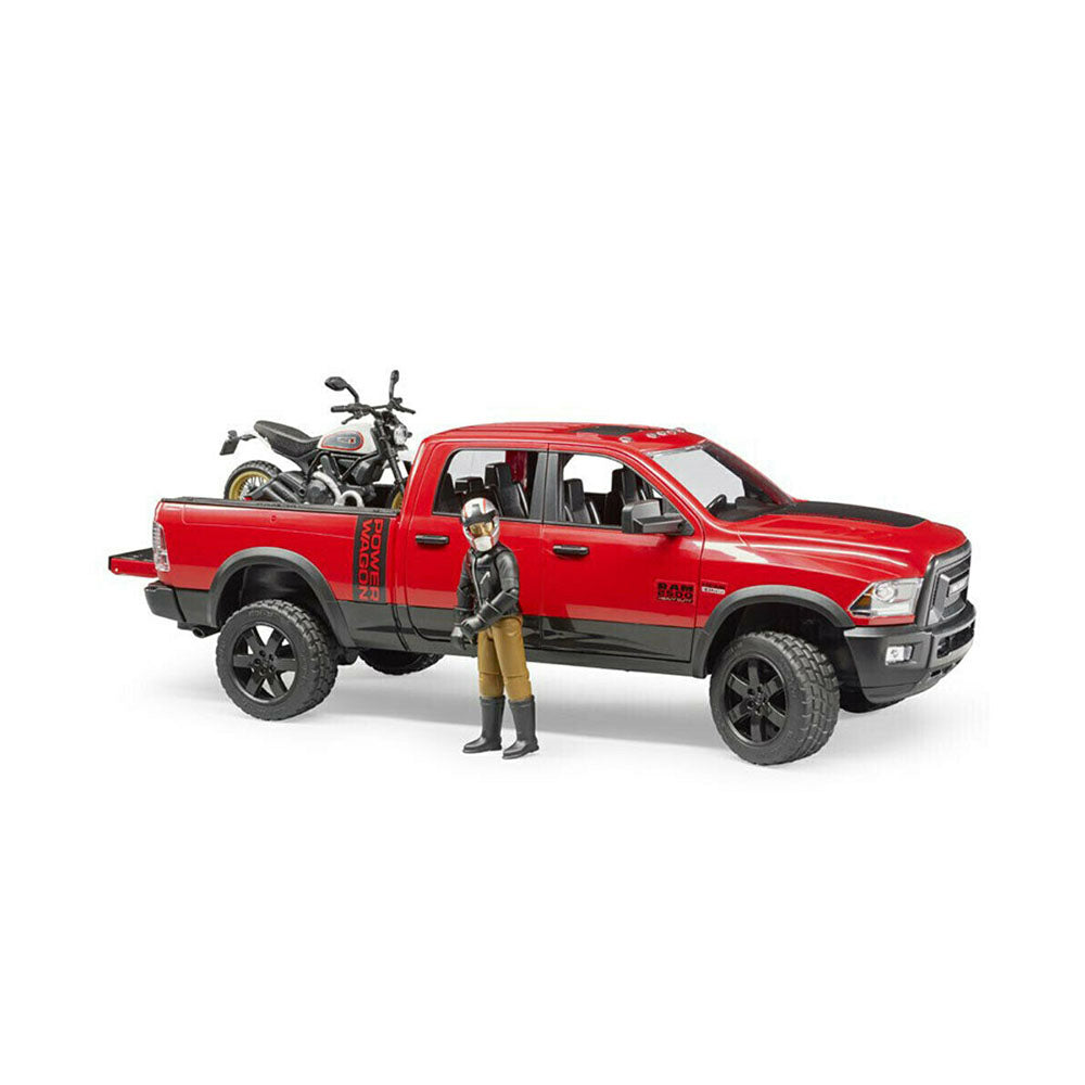 Bruder Licensed 1:16 Scale RAM 2500 Power Wagon With Scrambler Ducati Desert Sled