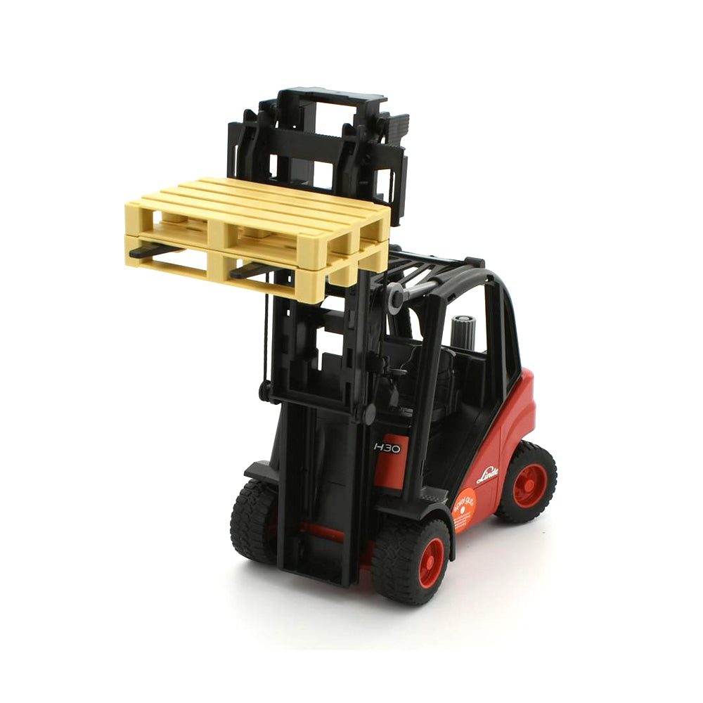 Bruder Licensed 1:16 Scale Linde Fork Lift H30D Red With 2 Pallets