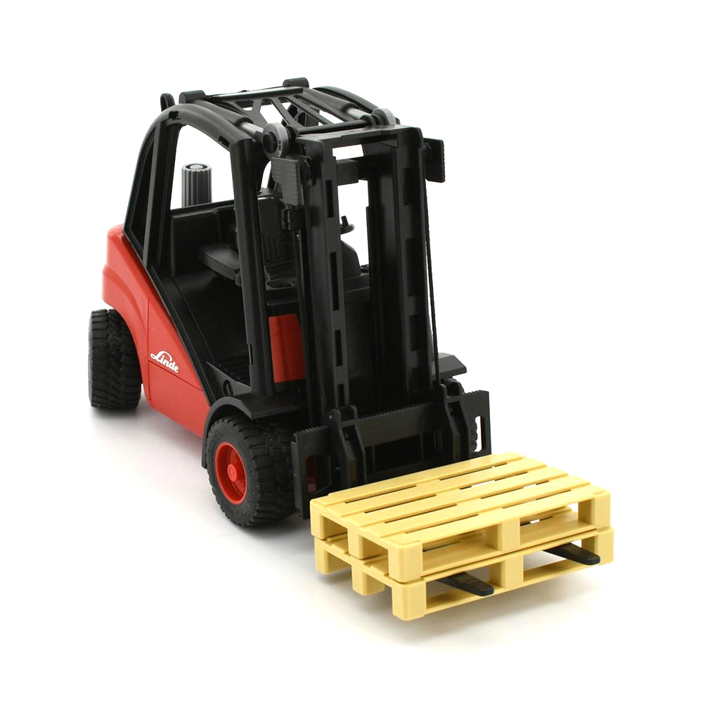 Bruder Licensed 1:16 Scale Linde Fork Lift H30D Red With 2 Pallets