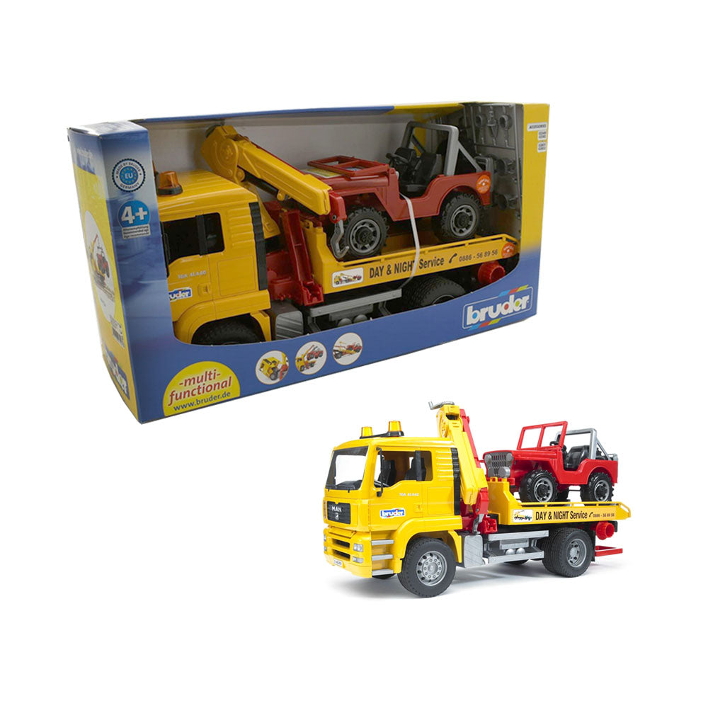 Bruder Licensed 1:16 Scale Man Tga Breakdown Truck With Cross Country Vehicle