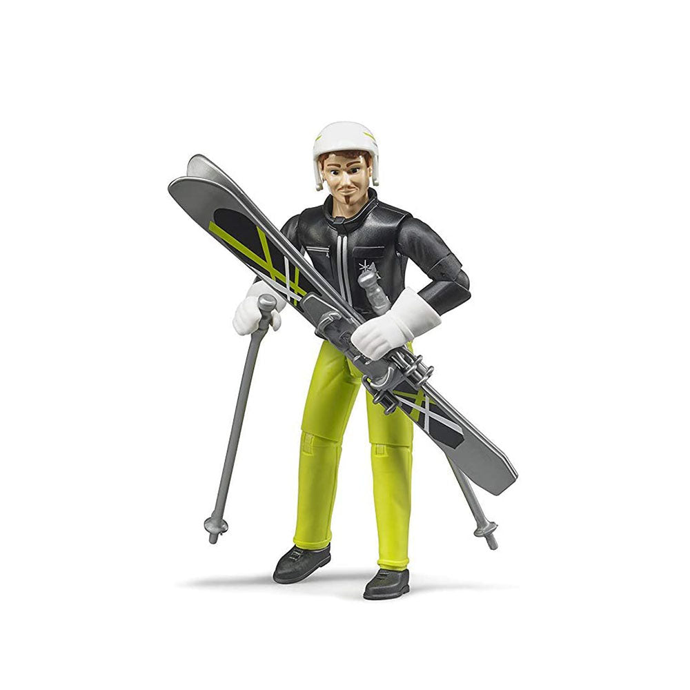 Bruder Licensed 1:16 Scale Bworld Skier With Accessories 60040 For Kids 4y +