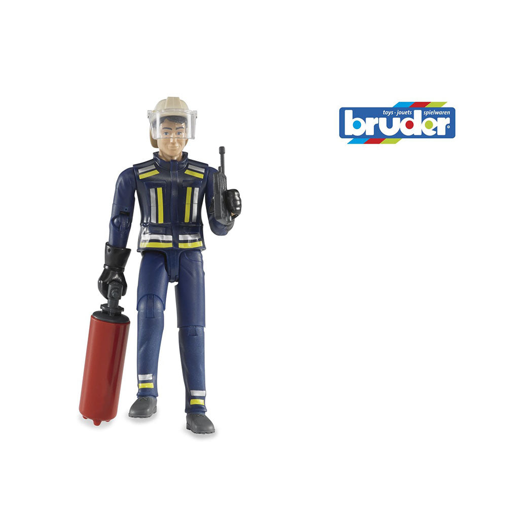 Bruder Licensed 1:16 Scale Bworld Fireman With Helmet Gloves And Accessories 60100 For Kids 4y +