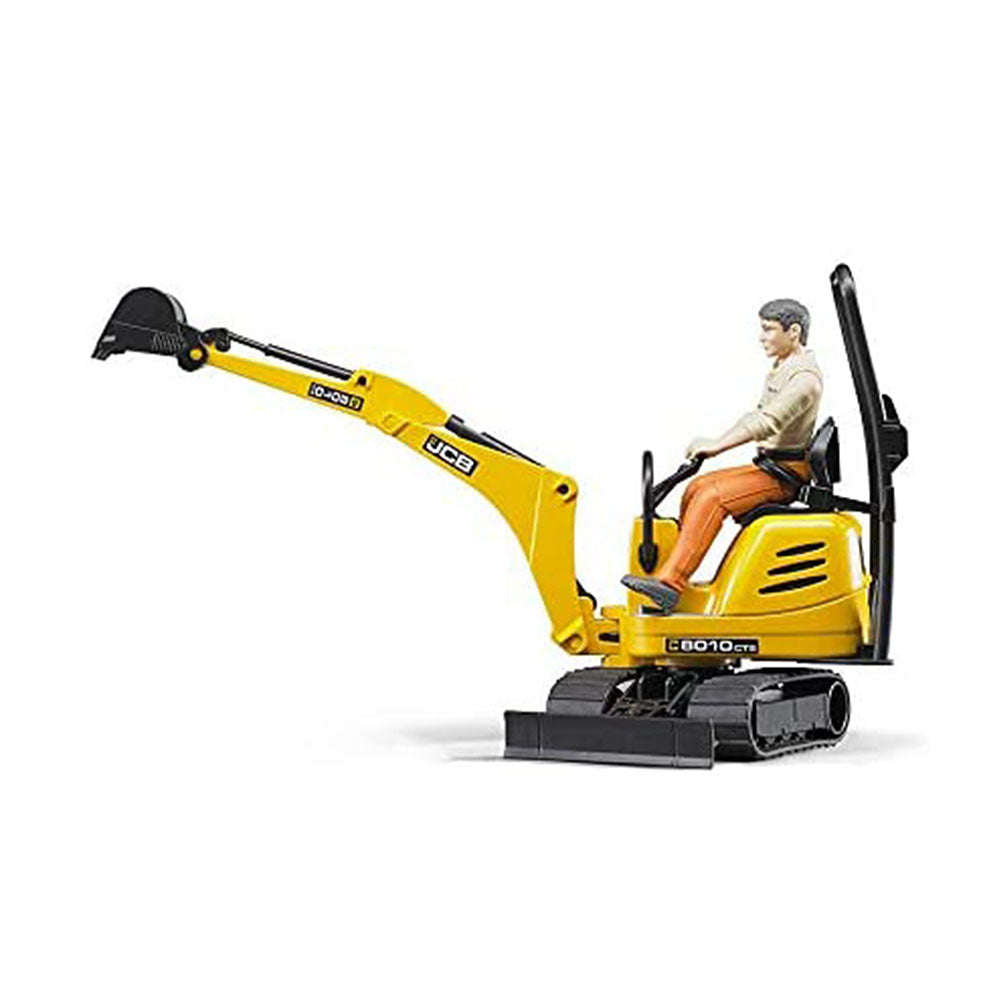 Bruder Licensed 1:16 Scale Bworld JCB Micro Excavator 8010 CTS and Contruction Worker
