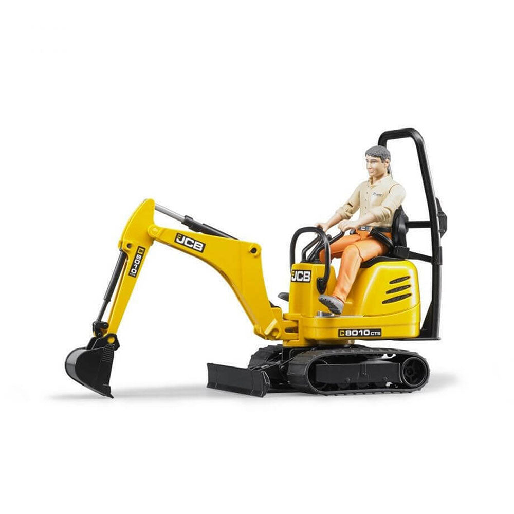 Bruder Licensed 1:16 Scale Bworld JCB Micro Excavator 8010 CTS and Contruction Worker
