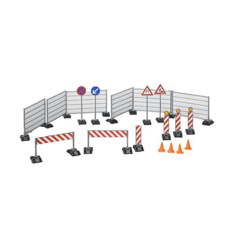 Bruder Licensed 1:16 Scale Bworld Construction Accesorie Set Fencing & Hazard Signs