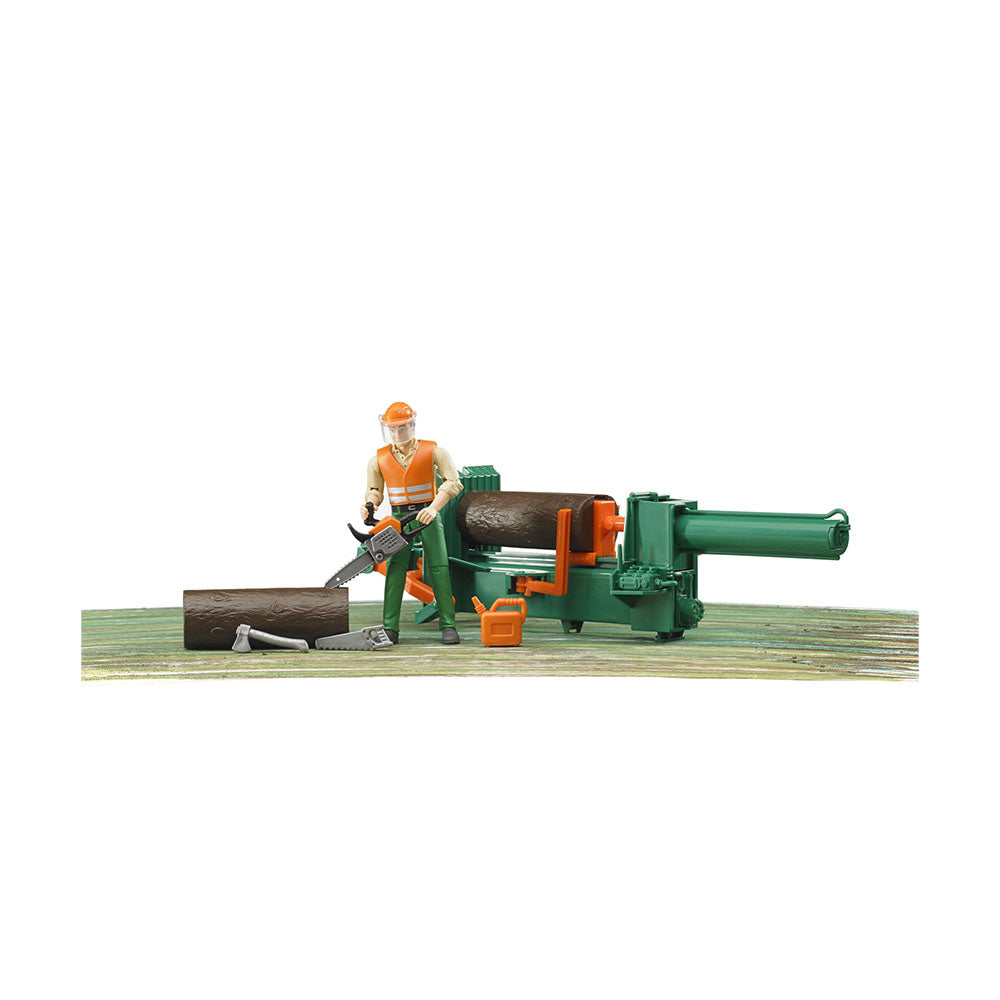 Bruder Bworld Forestry Figure Set With Log Splitter & Tools Children Kids Toy