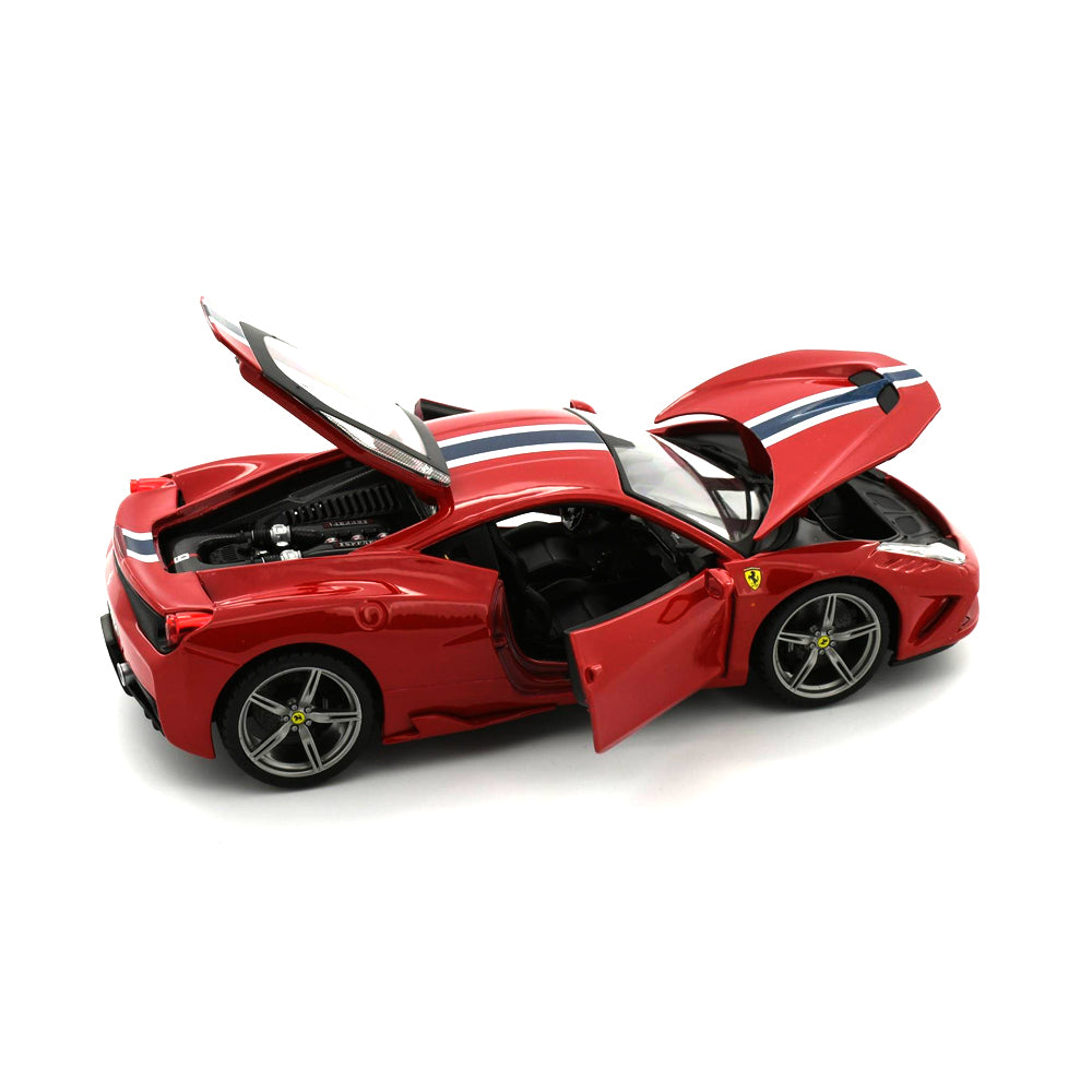 Bburago Licensed 1:18 Scale Ferrari Race&Play 458 Speciale Red Ferrari Diecast Model Car