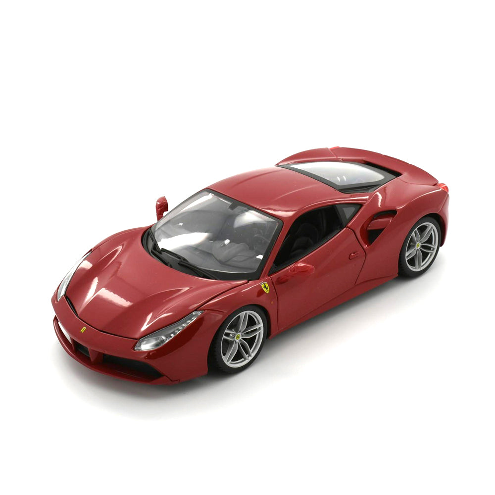 Bburago Licensed 1:18 Scale Ferrari Race&Play 488 GTB Red Ferrari Diecast Model Car