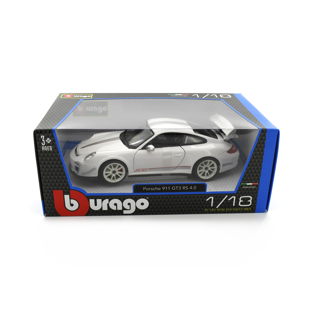 Bburago Licensed 1:18 Scale 2012 Porsche 911 GT3 RS 4.0 Diecast Model Car White