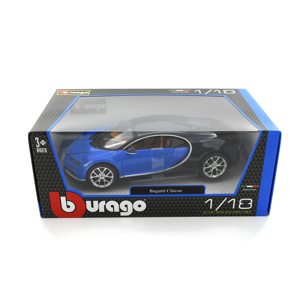 Bburago Licensed 1:18 Scale 2017 Bugatti Chiron Diecast Model Car Blue