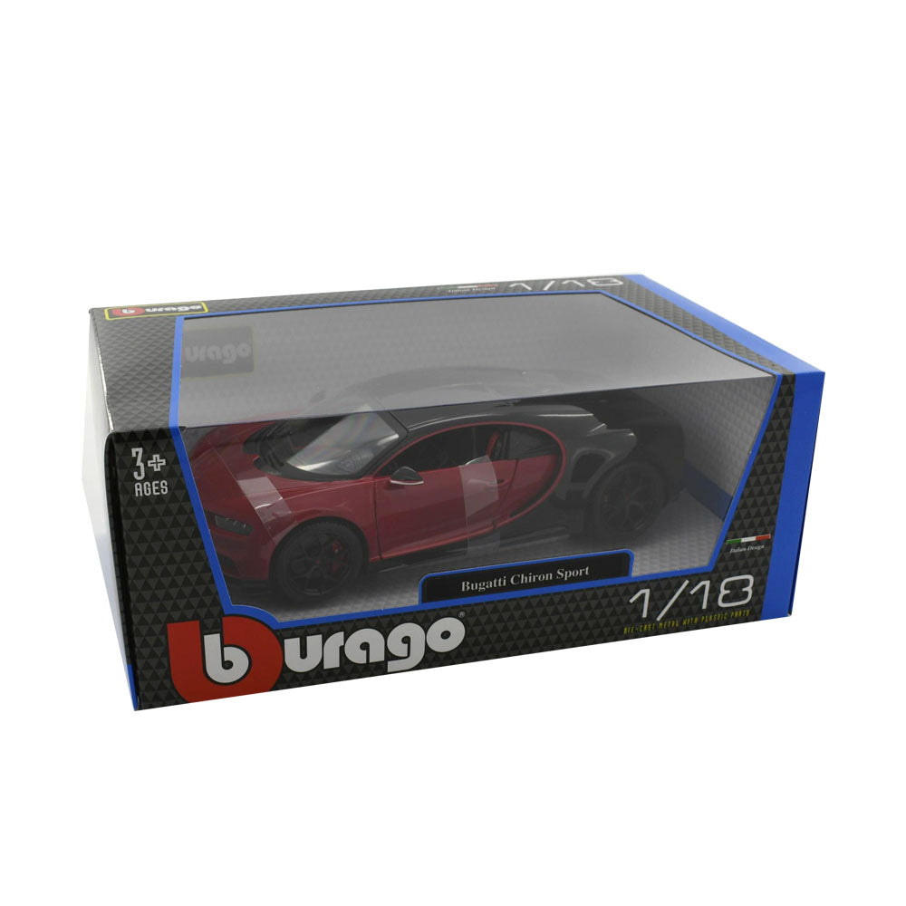 Bburago Licensed 1:18 Scale 2018 Bugatti Chiron Sport Diecast Model Car Red