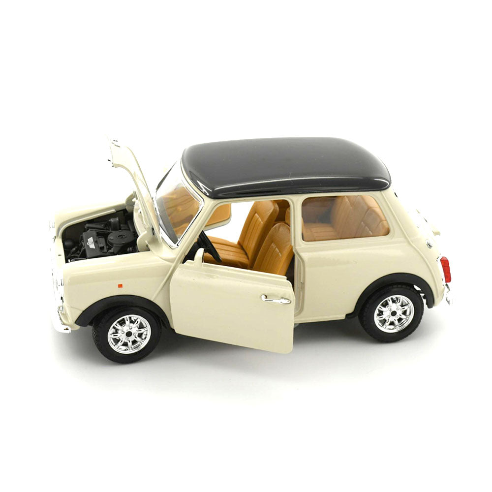 Bburago Licensed 1:18 Scale 1969 Mini Cooper Beige With Black Roof Diecast Model Car