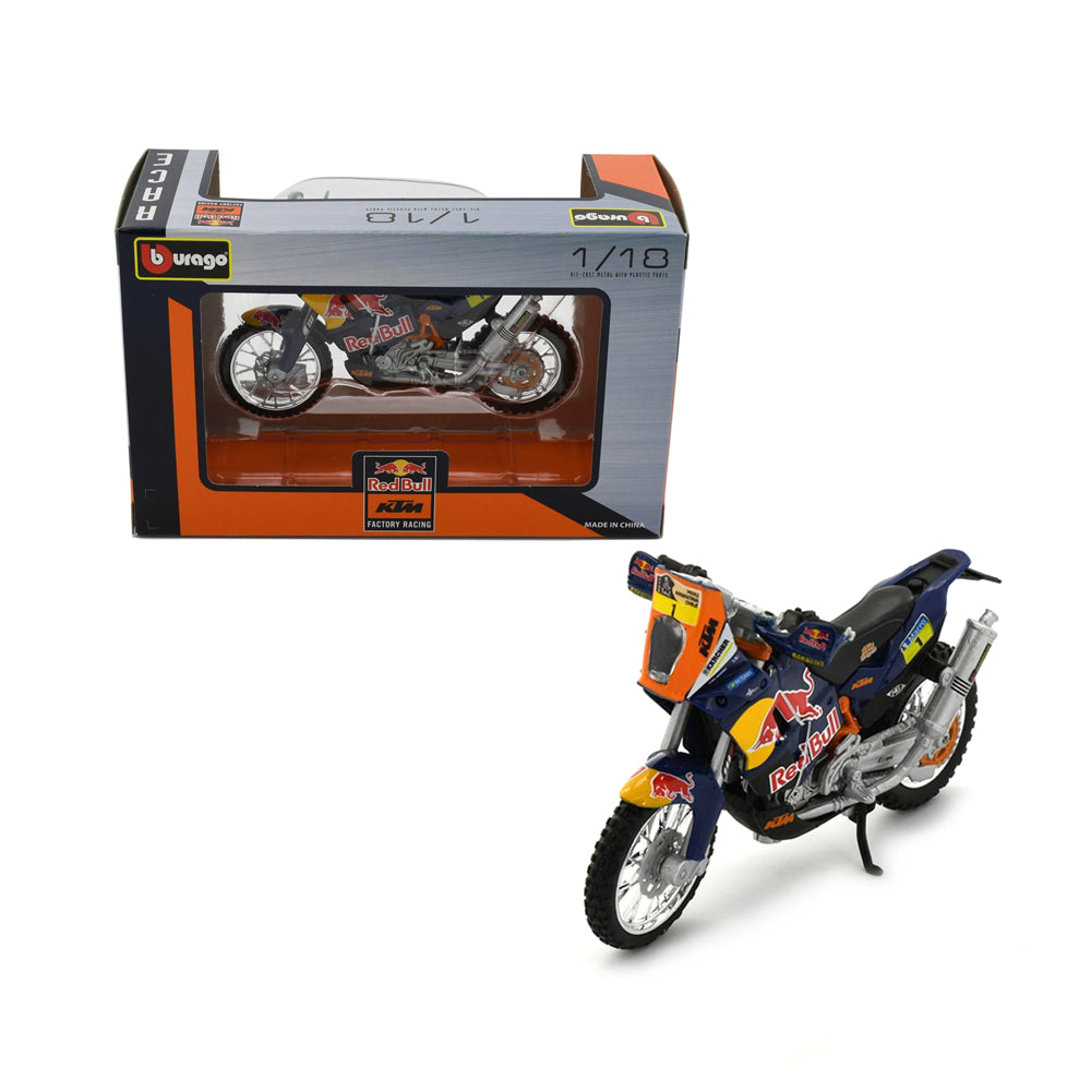 Bburago Licensed 1:18 Scale KTM 450 Dakar Rally - Red Bull #1 Motorbike Diecast Model