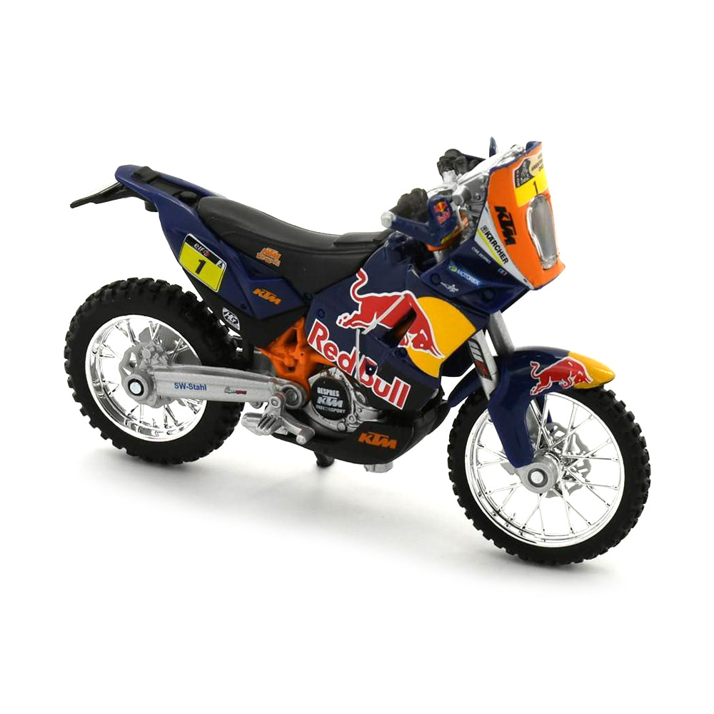 Bburago Licensed 1:18 Scale KTM 450 Dakar Rally - Red Bull #1 Motorbike Diecast Model