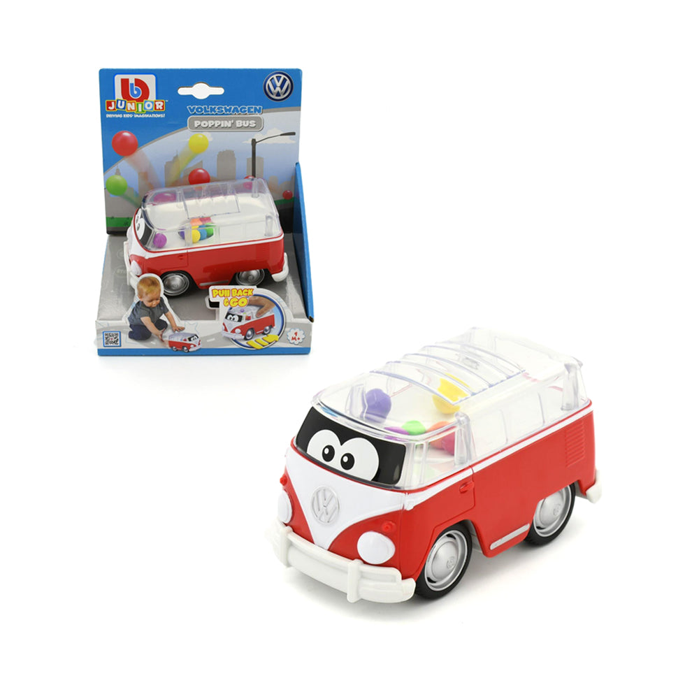 Bb Junior Licensed Volkswagen Samba Poppin' Bus-Red Baby Kids Model Toy 9 Month+