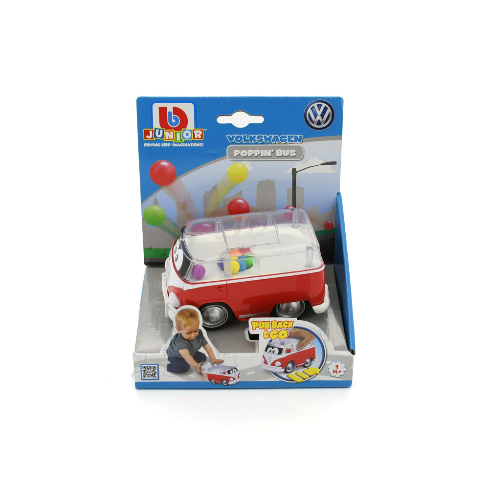 Bb Junior Licensed Volkswagen Samba Poppin' Bus-Red Baby Kids Model Toy 9 Month+