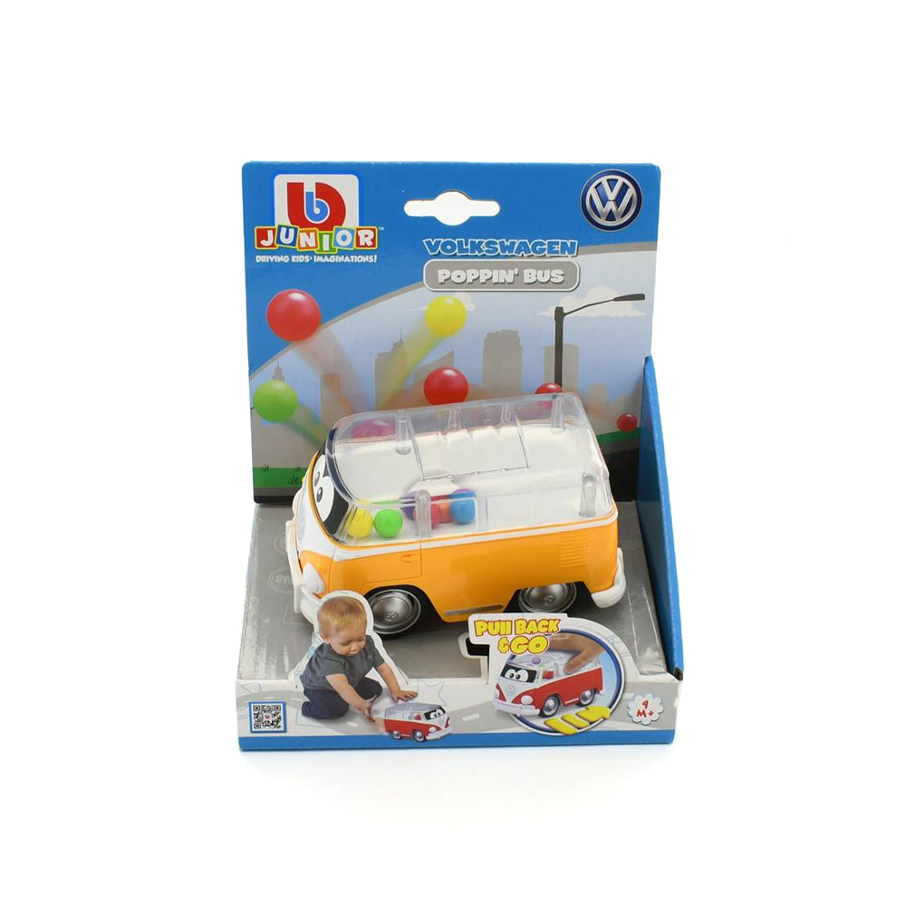 Bb Junior Licensed Volkswagen Samba Poppin' Bus-Yellow Baby Kids Model Toy 9 Month+