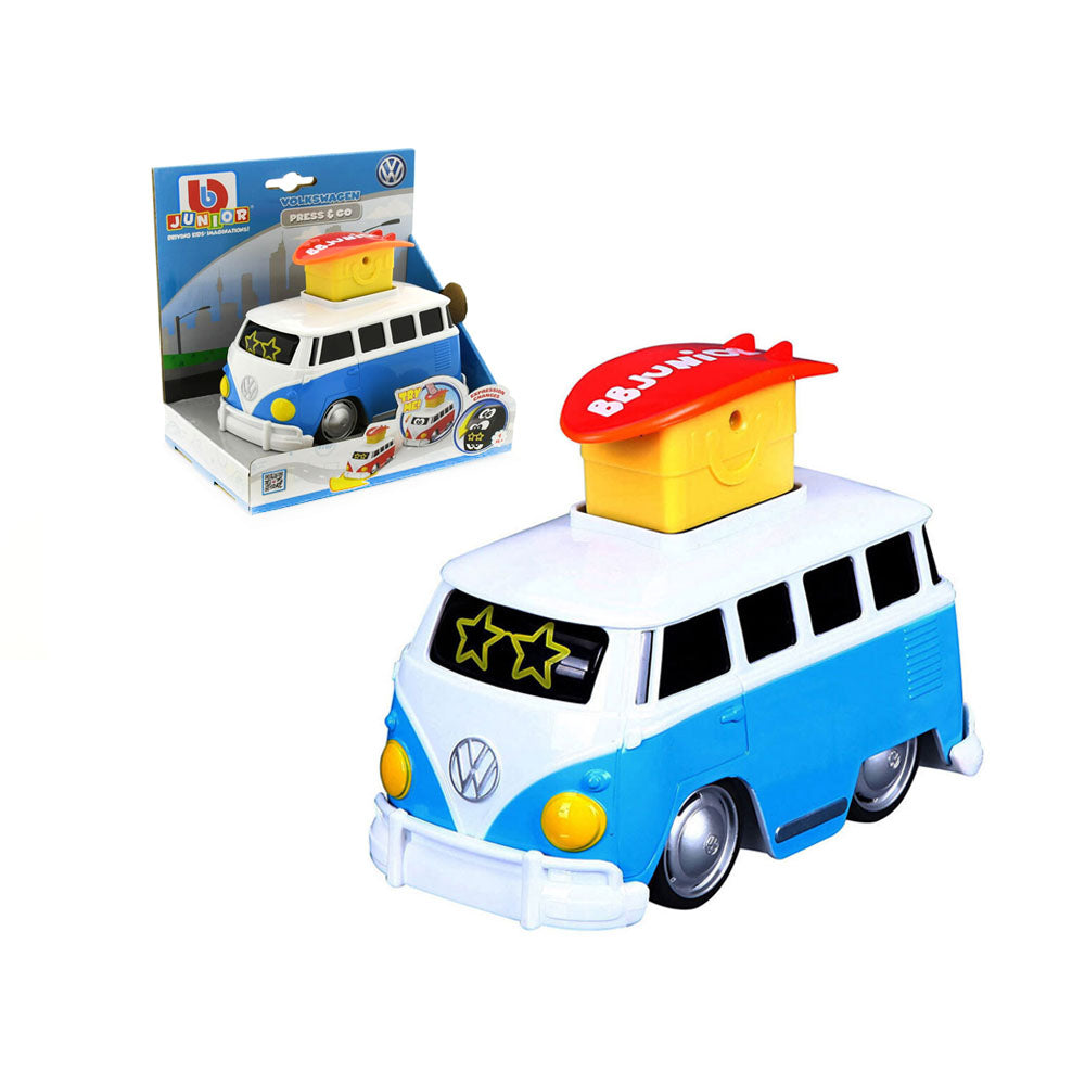 Bb Junior Licensed Volkswagen Samba Press & Go Blue Baby Kids Model Toy 9m+