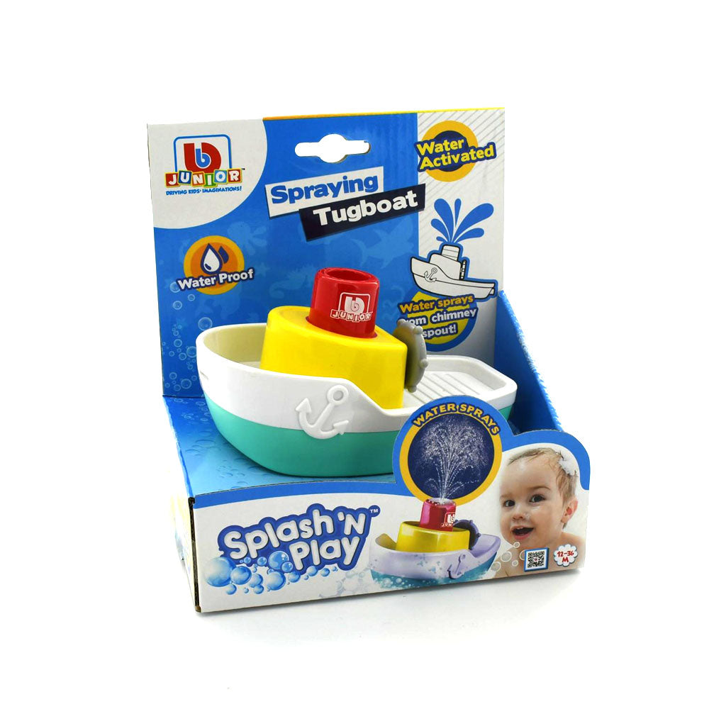 Bb Junior Splash N Play Spraying Tugboat Bath Float Toys For Baby 12-36 Month