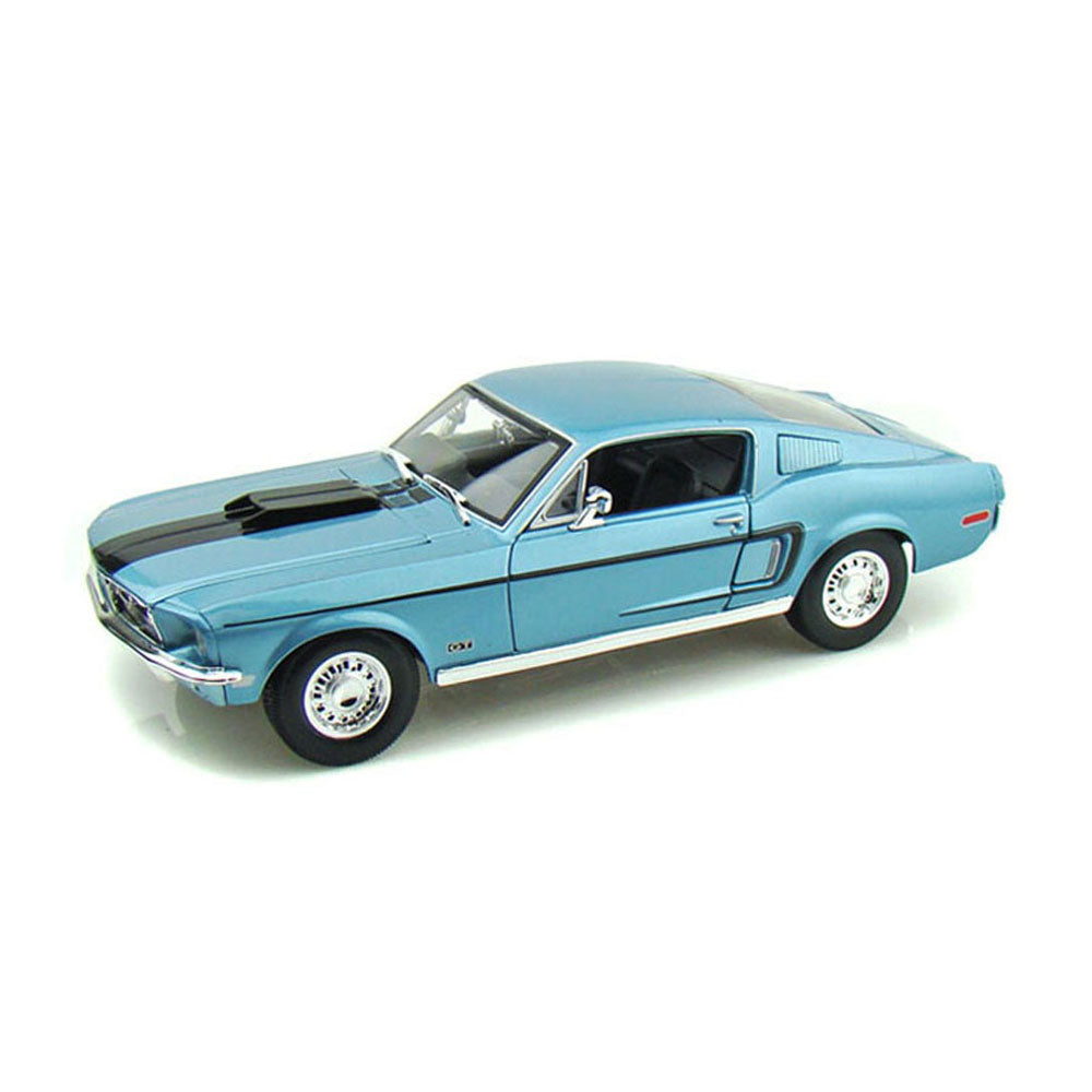Maisto Licensed 1:18 Scale 1968 Ford Mustang GR Cobra Jet FB Diecast Model Car Blue