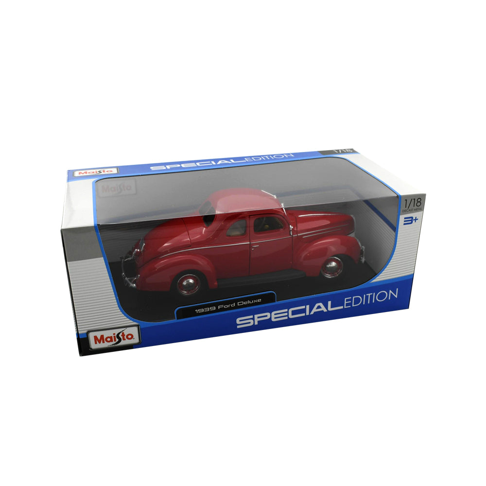 Maisto Licensed 1:18 Scale Ford Deluxe Coupe Mint 1939 Diecast Model Car Red
