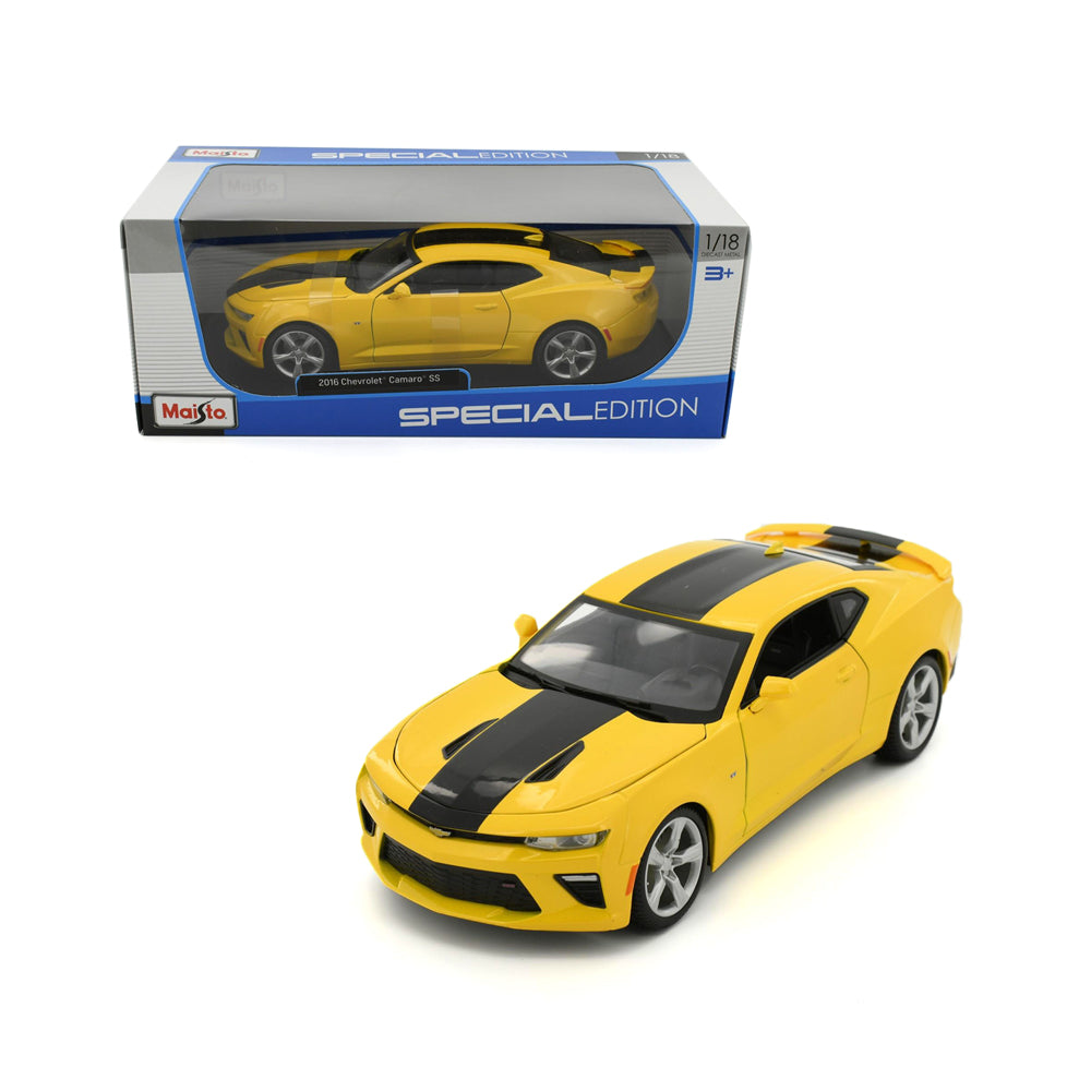 Maisto Licensed 1:18 Scale 2016 Chevrolet Camaro SS Diecast Model Car Yellow