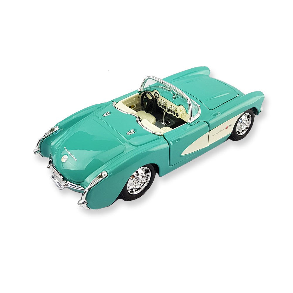 Maisto Licensed 1957 Chevrolet Corvette-Aqua Scale 1:24 Diecast Model Car Aqua