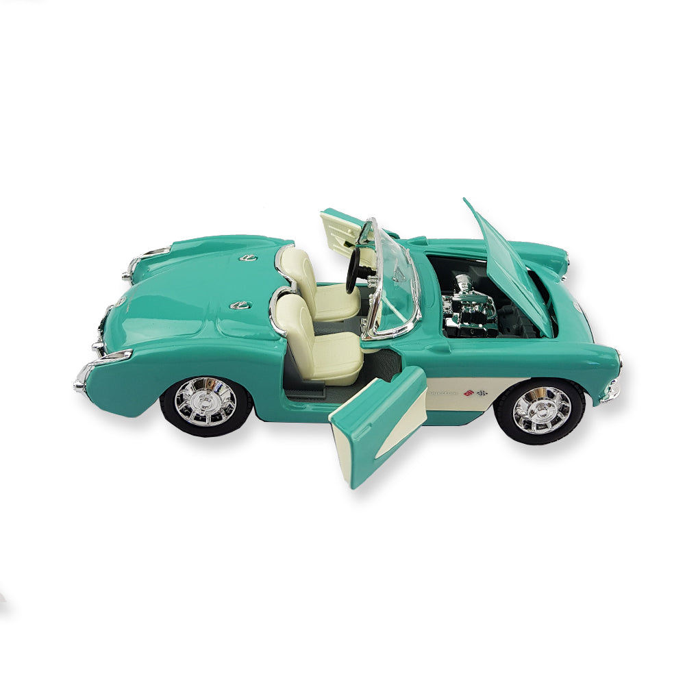 Maisto Licensed 1957 Chevrolet Corvette-Aqua Scale 1:24 Diecast Model Car Aqua