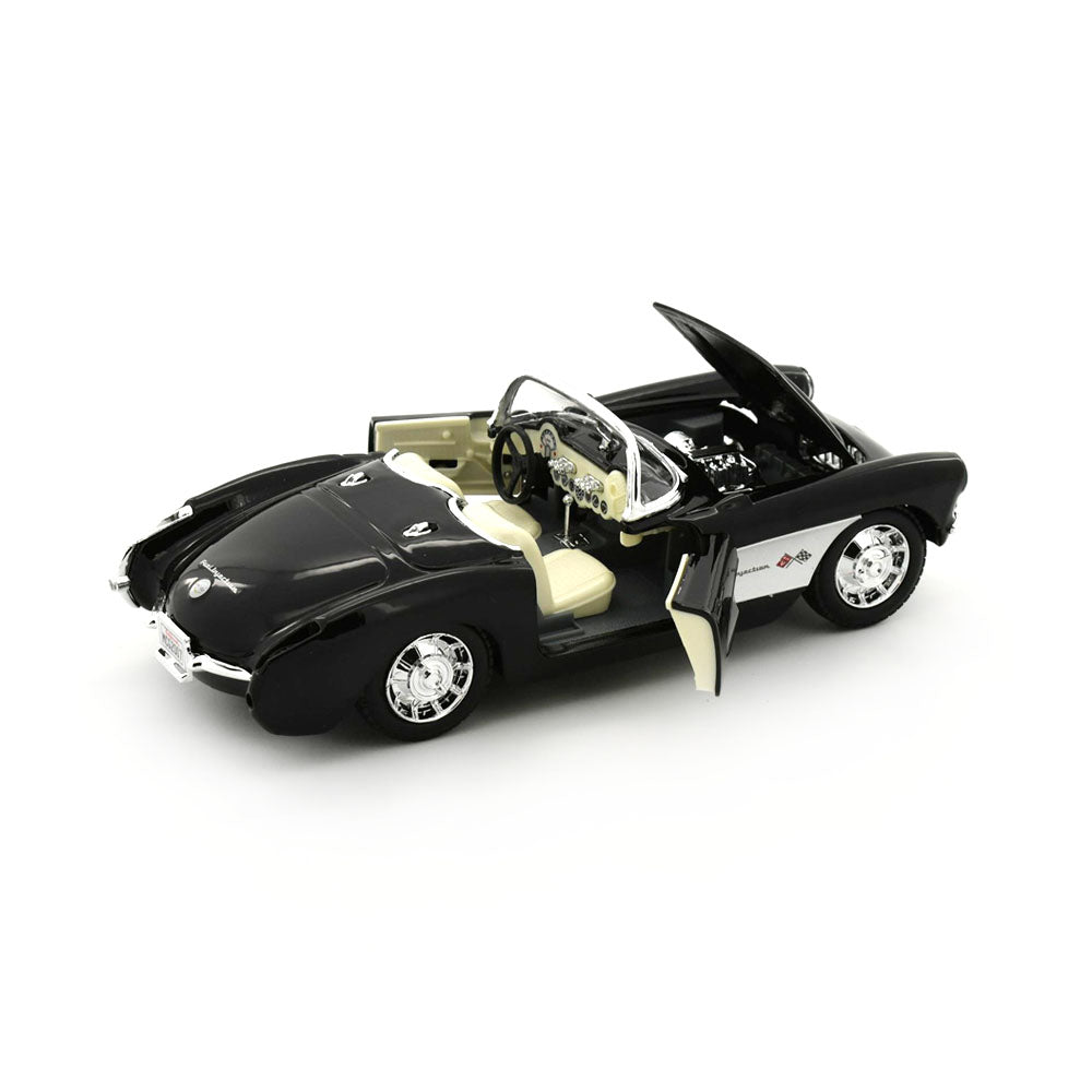 Maisto Licensed 1:24 Scale 1957 Chevrolet Corvette Black Diecast Model Car